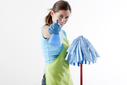 Professional commercial cleaning in a Brompton office reception area